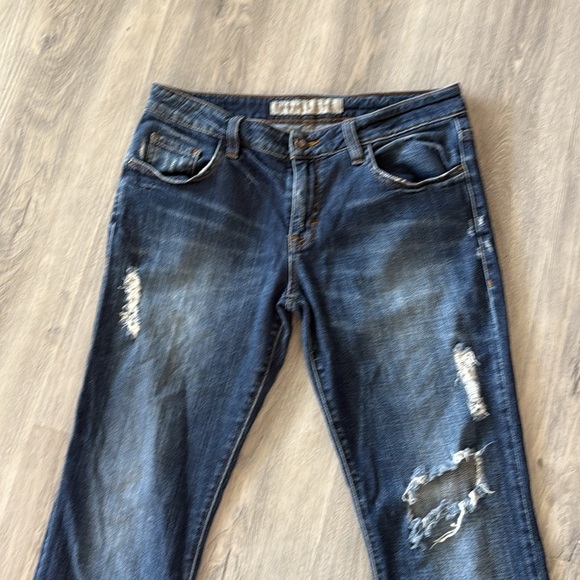 Guess Blue cropped Distressed blue denim low / mid rise jeans size 27 - Picture 4 of 10